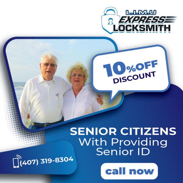10%OFF - Senior Citizen- Any Locksmith Services with providing senior ID in Orlando